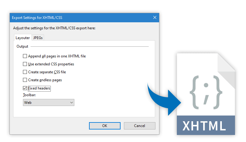 New options for XHTML export