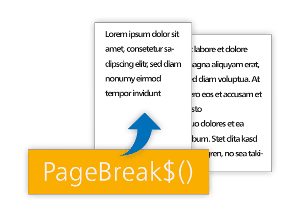 Insert page breaks