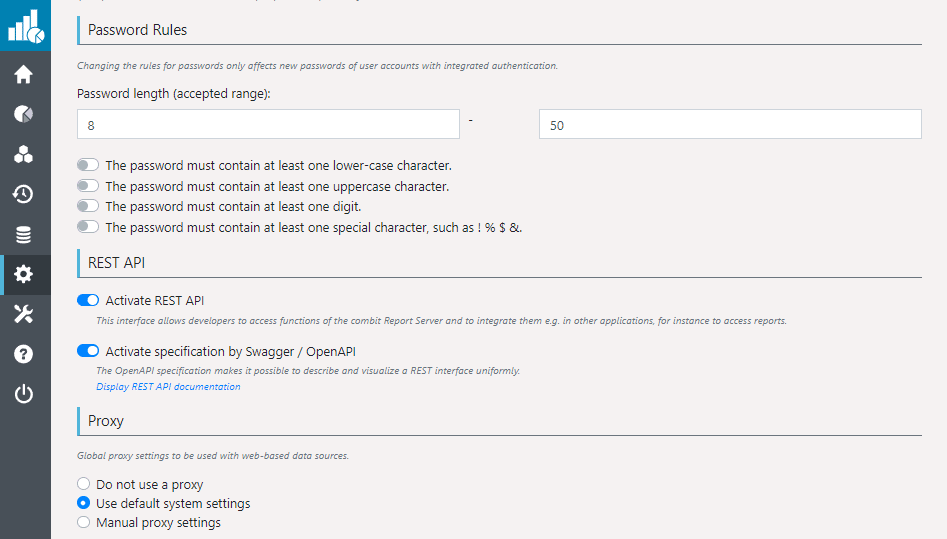 security dashboard report server