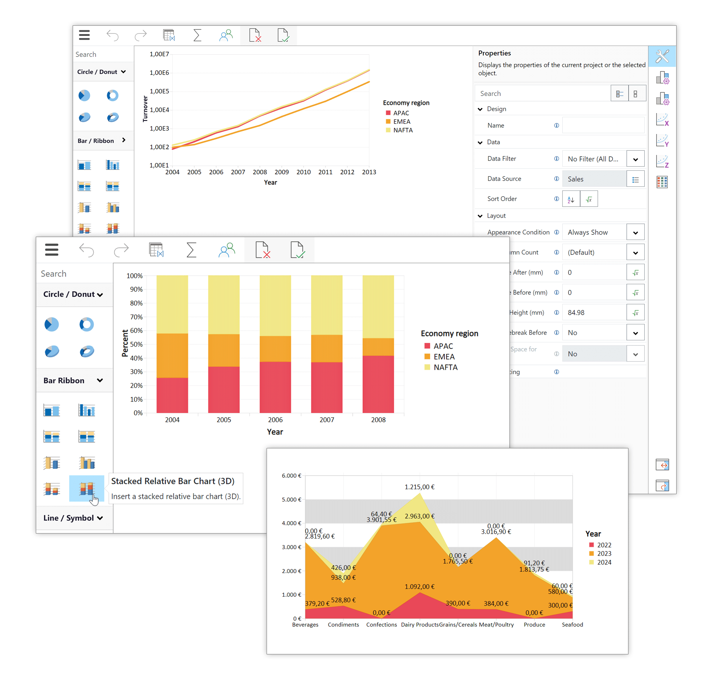 New chart types in Web Report Designer